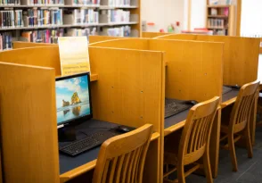 photo of computer cubicles