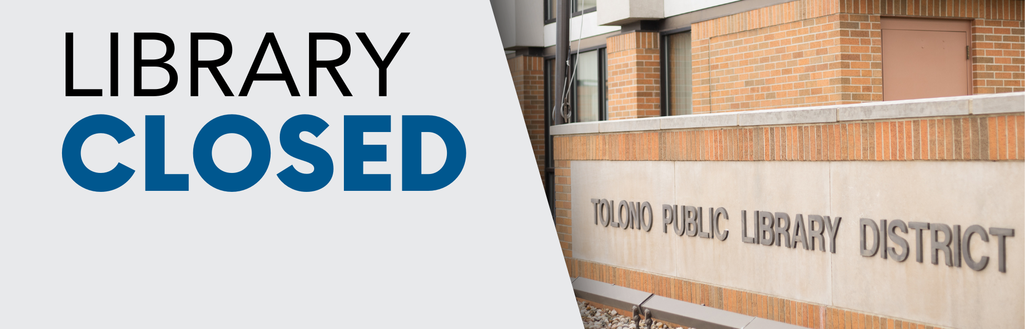 Library Closed with image of building